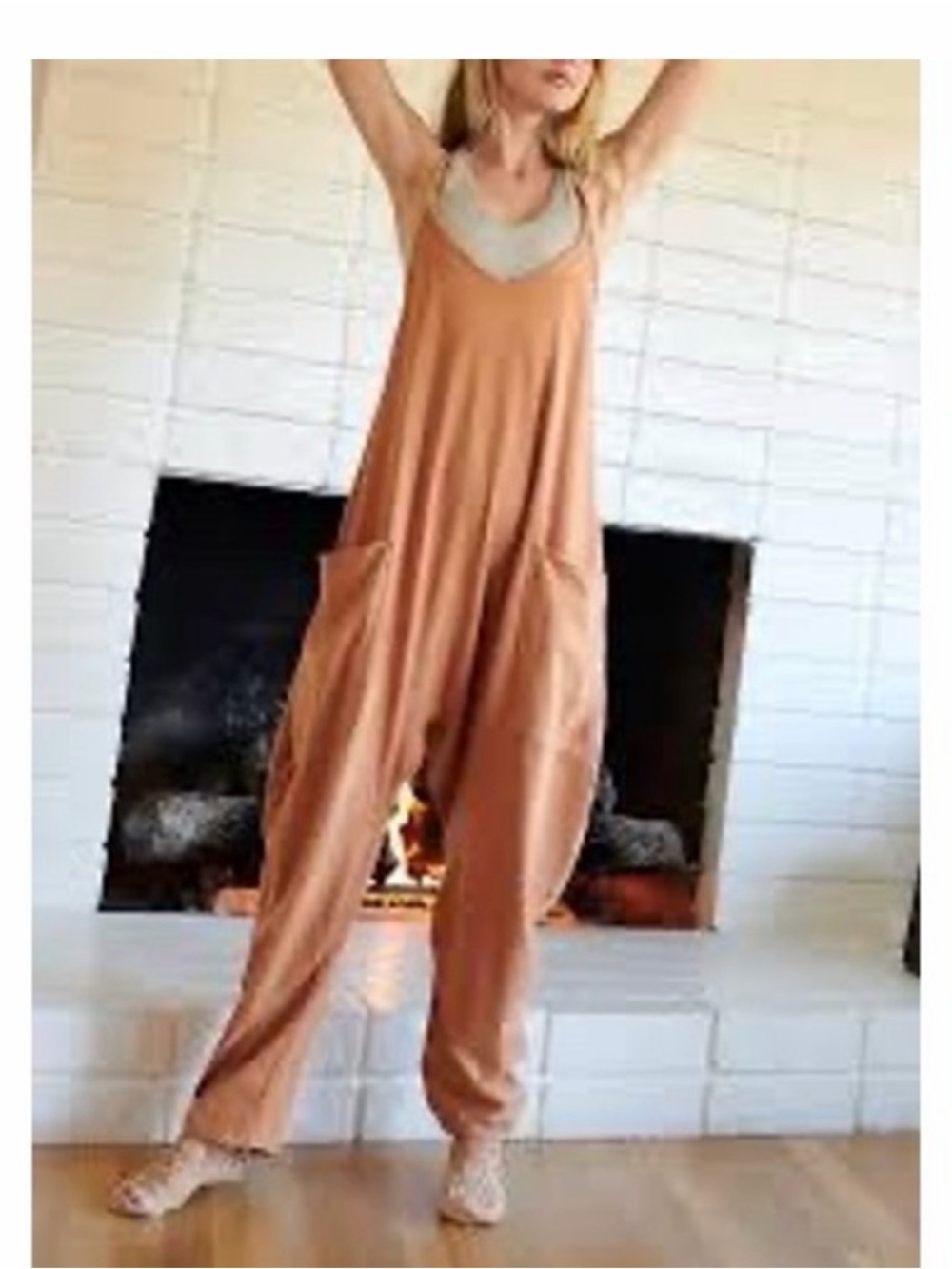 Free people hotshot onesie toasted coconut xs
